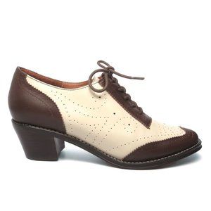 Re-Mix Classic Vintage Womens Shoes Oxford Spectator 10.5 Brown & Ivory Two-tone